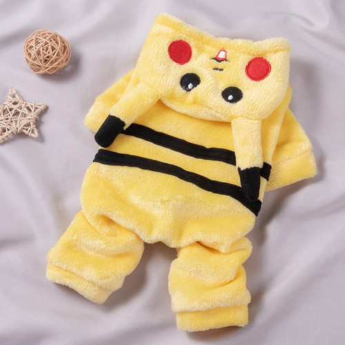 狗狗衣服皮卡丘变身装秋冬款比熊泰迪雪纳瑞小型犬四脚衣猫咪衣服 - 图2