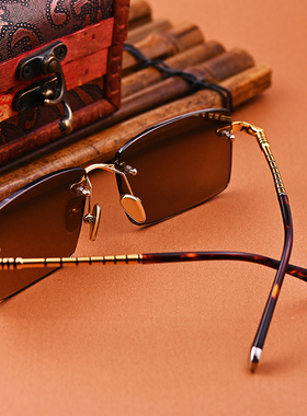 天然无框钻石切边纯水晶太阳镜