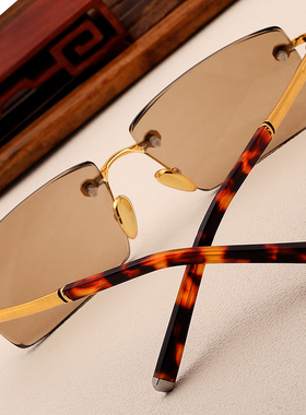 太阳镜水晶石天然切割茶色方形