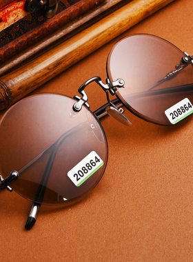 箫秒清凉养眼圆形复古男女水晶石头镜