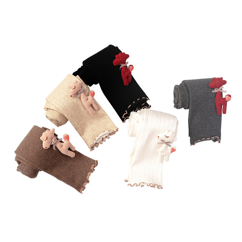 女童裤子秋冬款保暖外穿洋气中厚纯棉宝宝长裤薄绒儿童打底裤加绒