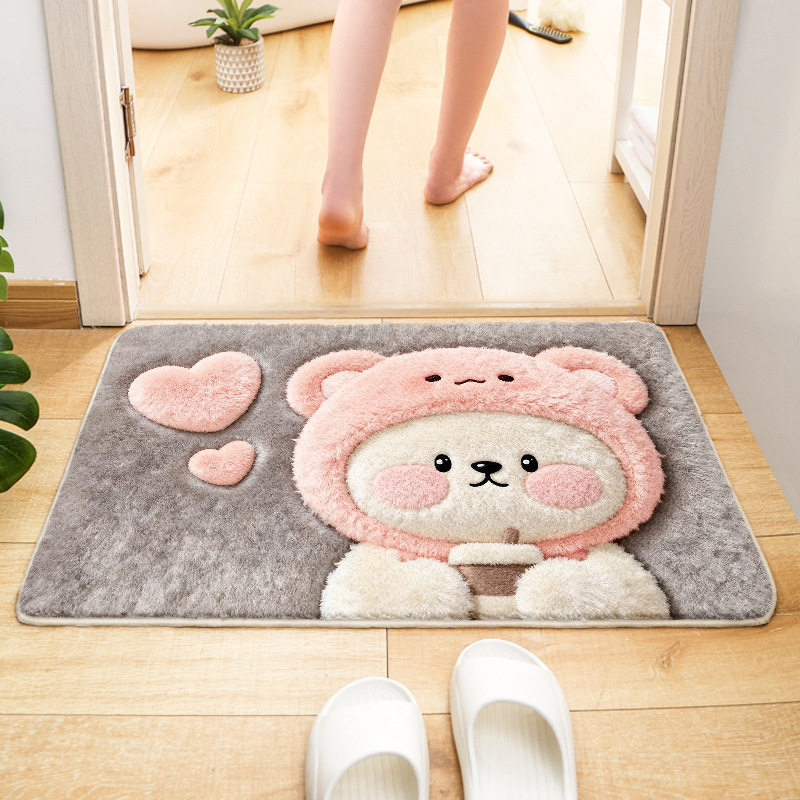 卡通新款仿羊绒裁剪手洗防滑耐脏卫生间吸水地垫家用床边温馨脚垫,淘宝优惠券,粉丝福利购,淘宝优惠卷