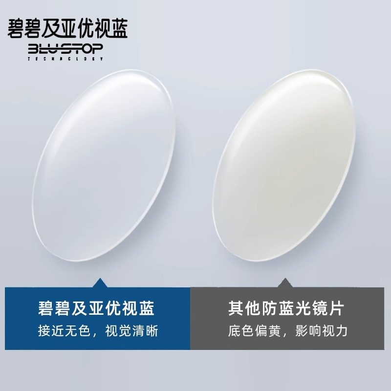 依视路镜片碧碧及亚优视蓝 1.56/1.60/1.67防蓝光近视眼镜片2片装