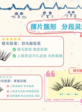 颖睫溶溶月单片假睫毛柔