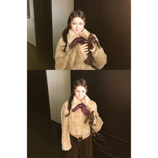 Skk Store Anna酱獨家鼎版娇姐私服YB定制环保皮草老钱毛毛外套女