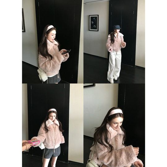 Skk Store Anna酱獨家鼎版娇姐私服YB定制环保皮草老钱毛毛外套女