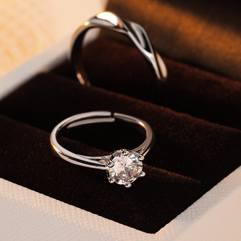 50分仿真女钻戒简约男戒结婚对戒婚礼现场情侣戒指仪式用的道具,淘宝优惠券,粉丝福利购,淘宝优惠卷