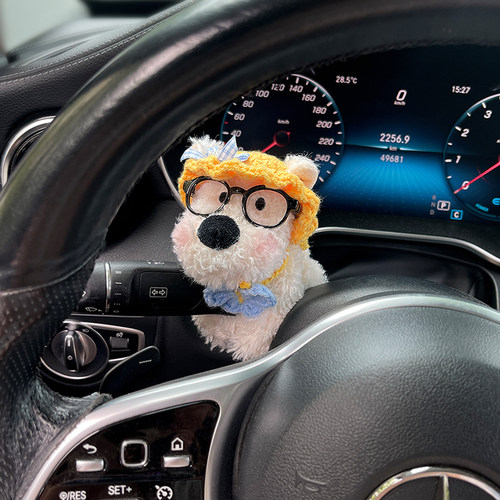 汽车怀挡装饰转向灯雨刮器车载毛绒公仔玩偶车内饰品摆件新车礼物 - 图3