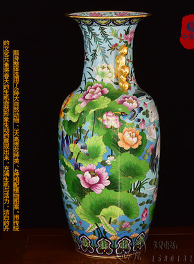 北京珐琅景泰蓝花瓶23寸咏春瓶