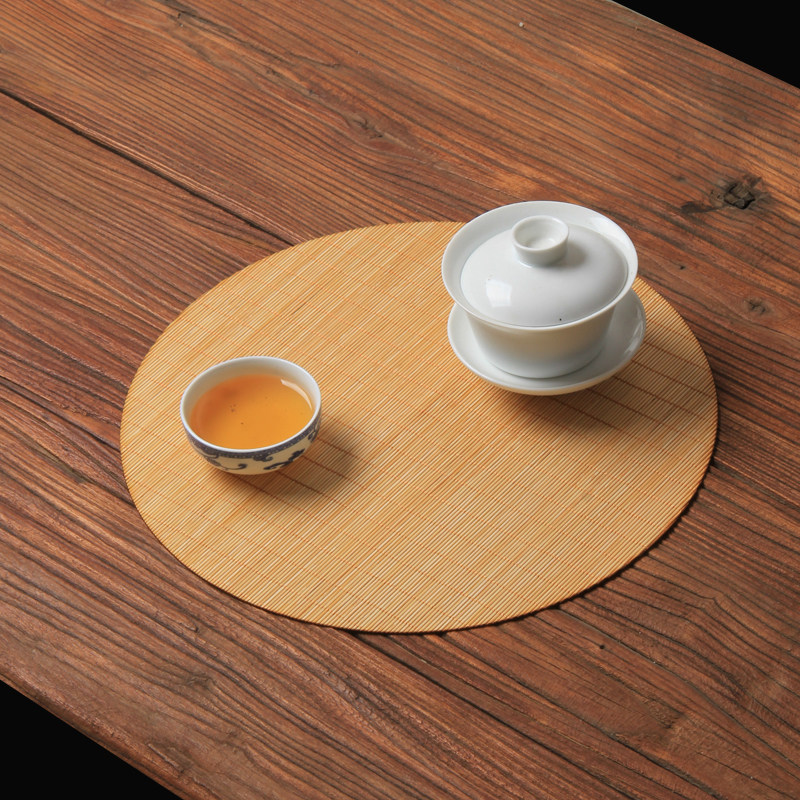 茶台隔水垫竹席圆形垫茶垫茶帘椭圆形隔热垫餐垫过滤垫杯垫壶垫竹
