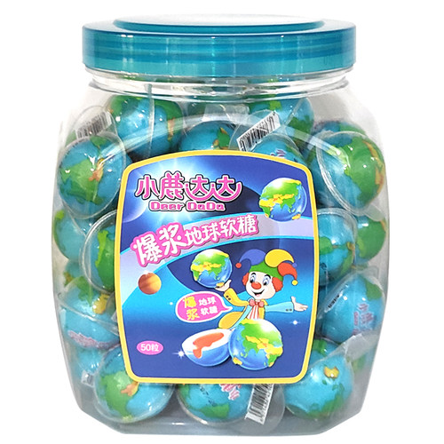 小鹿达达爆浆地球西瓜草莓眼珠小熊夹心圣诞橡皮水果软糖儿童零食 - 图3