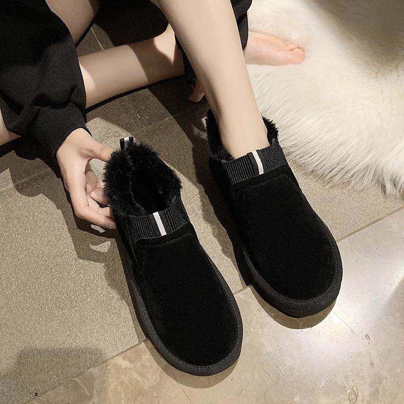 保暖加绒老北京布鞋女款2024年秋冬新款大码休闲一脚蹬低跟豆豆鞋,淘宝优惠券,粉丝福利购,淘宝优惠卷
