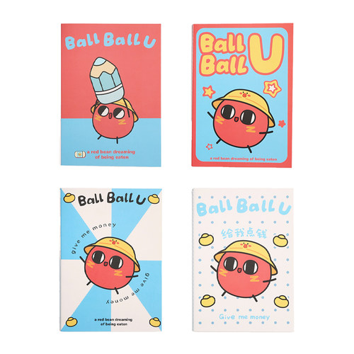 请吃红小豆吧球球你买本子卡通笔记本空白本 - 图3