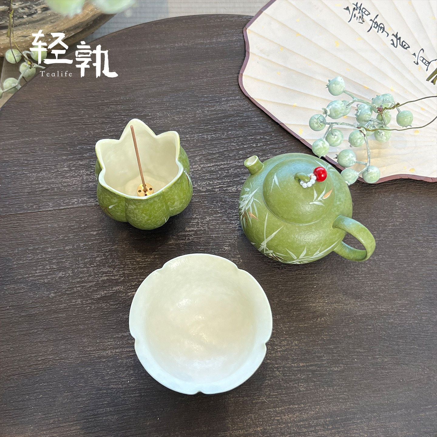 手绘白竹佛手香插陶瓷香炉家用室内香薰炉香道檀香线香插创意熏香,淘宝优惠券,粉丝福利购,淘宝优惠卷