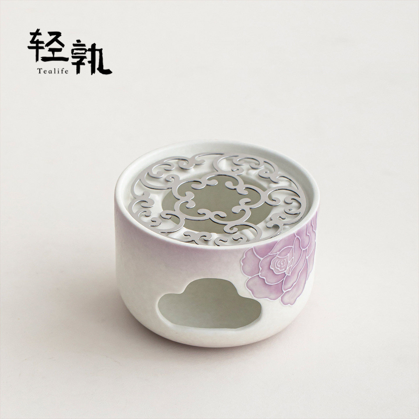 轻孰 紫色提梁壶小火炉茶炉套装一杯堆雕玫瑰茶壶精致女士泡茶壶,淘宝优惠券,粉丝福利购,淘宝优惠卷