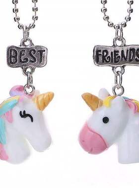 the best friend unicorn necklace horsehead pendant