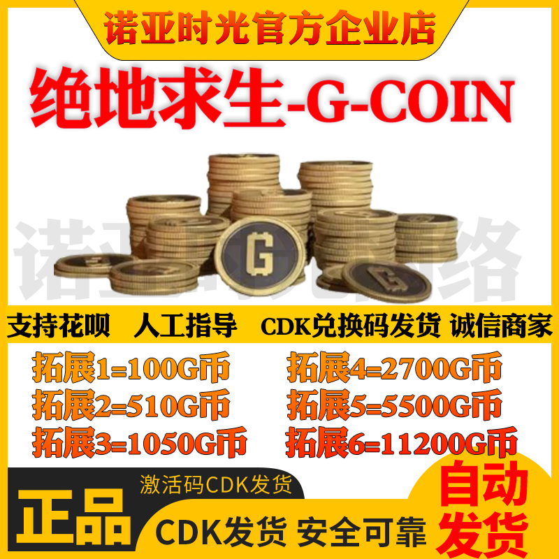 PUBG绝地求生皮肤G币充值点卷GB兑换码G-COIN游戏币吃鸡金币CDK - 图0