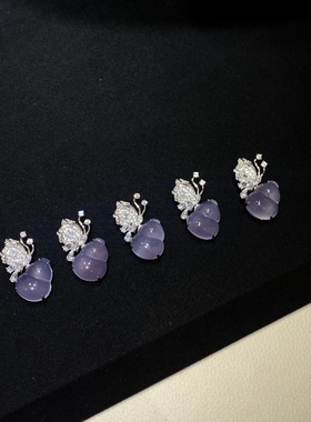 福禄双全蝴蝶紫玉髓葫芦吊坠项链