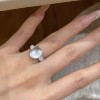Russian bud egg noodle foam jade ring 925 silver
