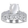 Russian jade three-row diamond ring 925 silver gold-plated