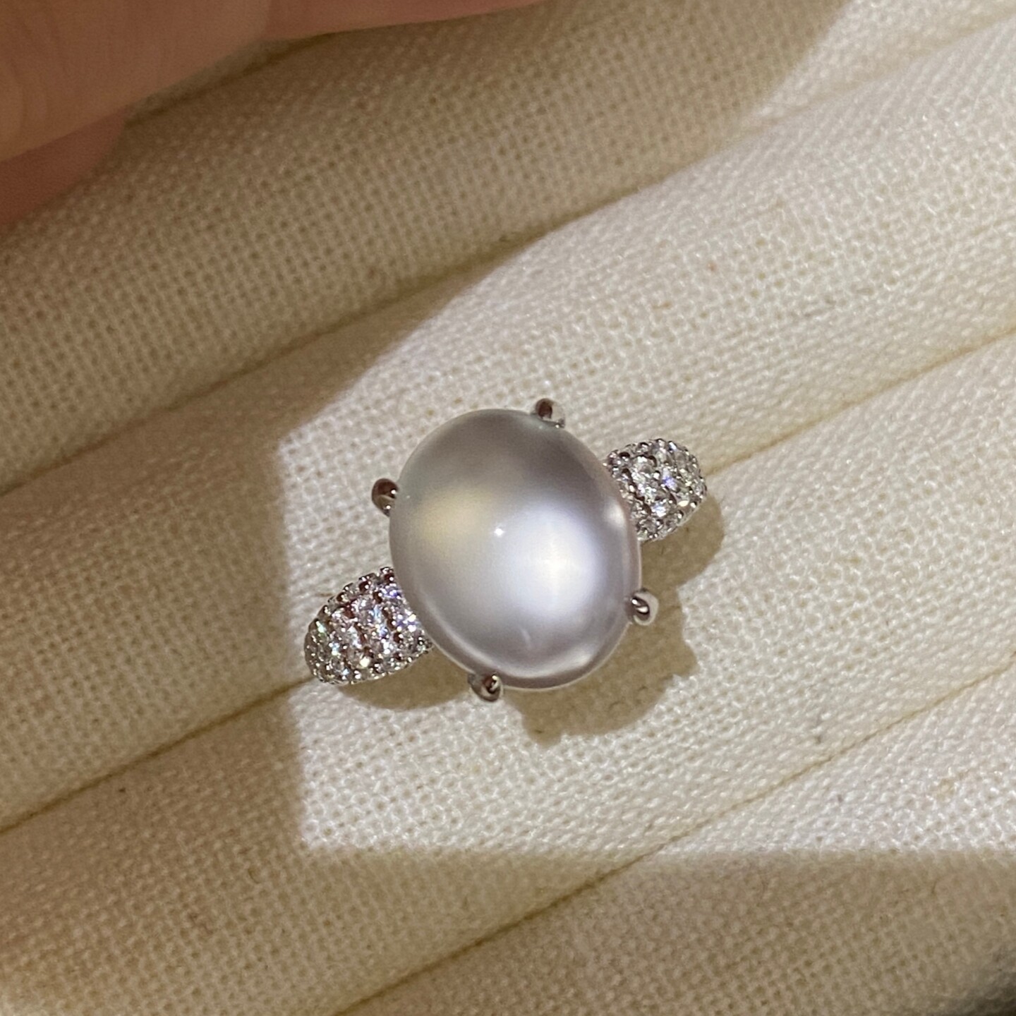 Russian bud egg noodle foam jade ring 925 silver
