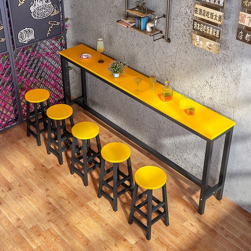 定制吧台桌长条桌子家用酒吧台靠墙高脚桌子奶茶店桌椅组合长条桌