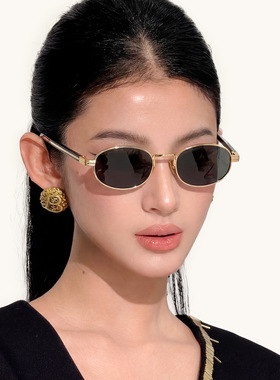 老钱风板材尼龙镜片小框墨镜男女