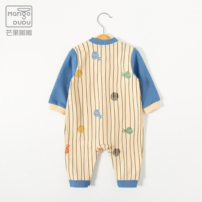 新生儿女宝春秋纯棉爬爬服宝宝睡衣 芒果嘟嘟连身衣/爬服/哈衣
