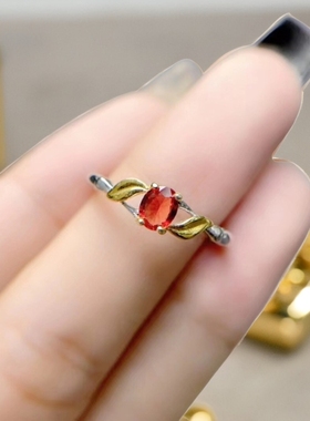 蓝宝石戒指活口简约四爪轻奢时尚