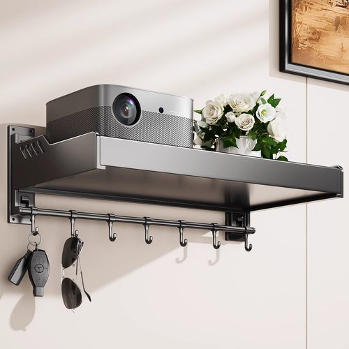 投影仪支架壁挂置物架墙上免打孔机顶盒托架固定路由器收纳放置架 - 图0