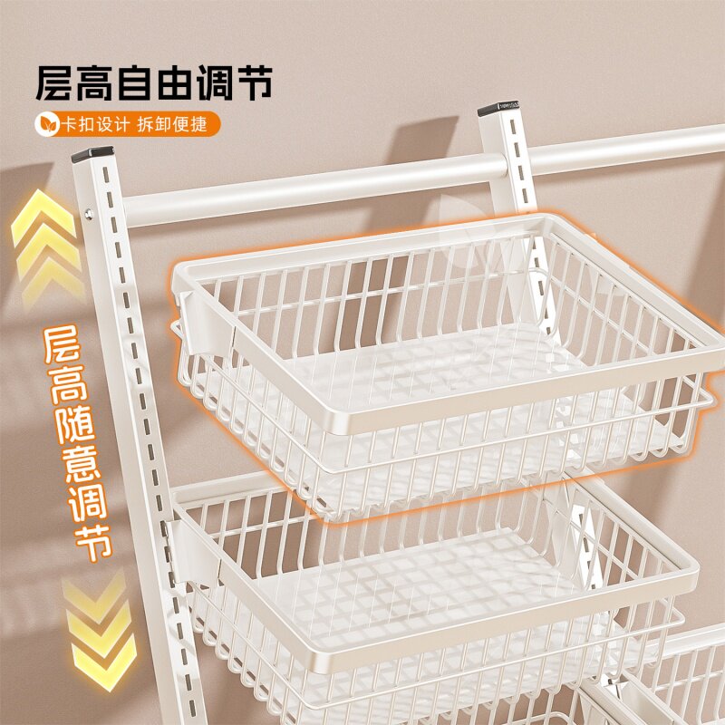 厨房置物架家居用小推车多层水果蔬菜篮子收纳筐落地客厅零食货架
