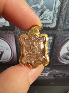 龙婆柳2539迷你行走自身财龟 金壳萨玛空卡 泰国佛牌招米龟吊坠