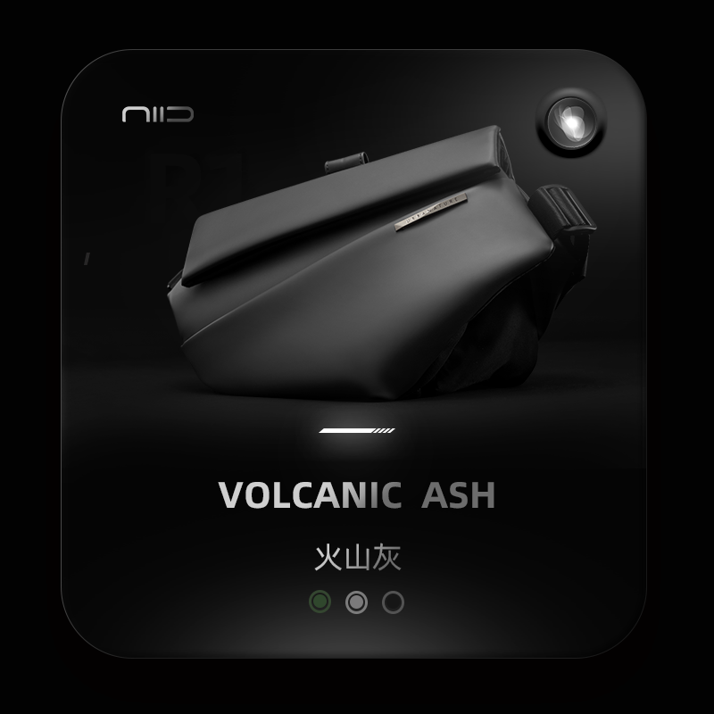 niid潮牌男生单肩包皮质黑标斜挎包 niid男士包袋