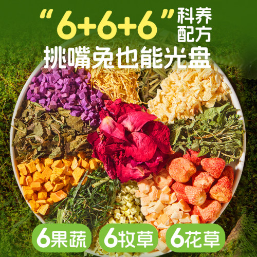 布卡星兔粮全期营养幼兔侏儒兔食粮用品垂耳宠物兔子专用饲料5斤 - 图1