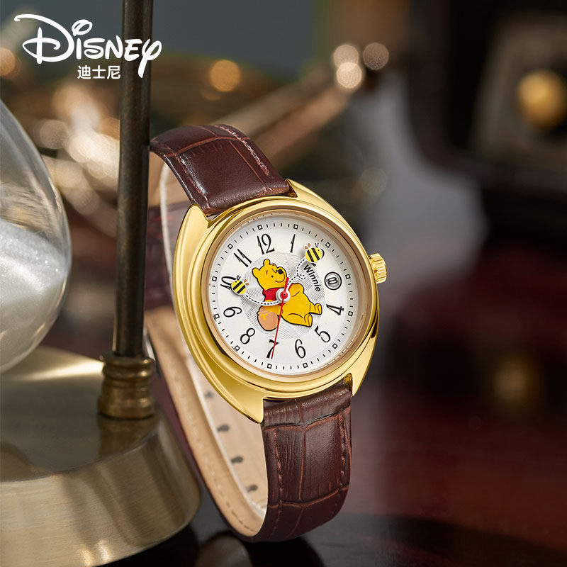 迪士尼噗噗女学生复古初高中女手表 百迪手表国产腕表
