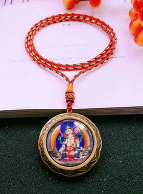 绿度母吊坠白度母佛像唐卡密宗二十一度母大白伞盖佛母嘎乌盒项链