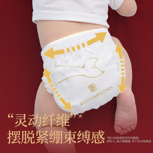 碧芭宝贝大鱼海棠纸尿裤婴儿超薄透气柔软干爽尿不湿NB-XL 4包/组 - 图3