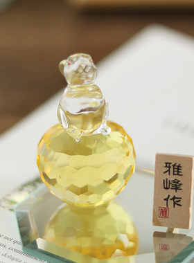 正品日本作舍窑硝子平安玉兔摆件