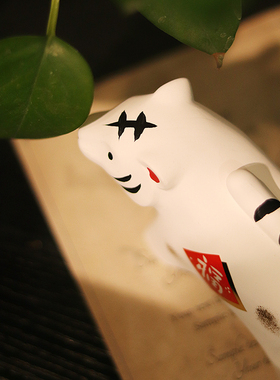 日本药师窑陶土摆件日式桌面可爱