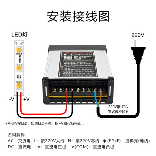 格普特LED防雨开关电源12V24V/400W户外发光字招牌广告灯箱变压器 - 图3