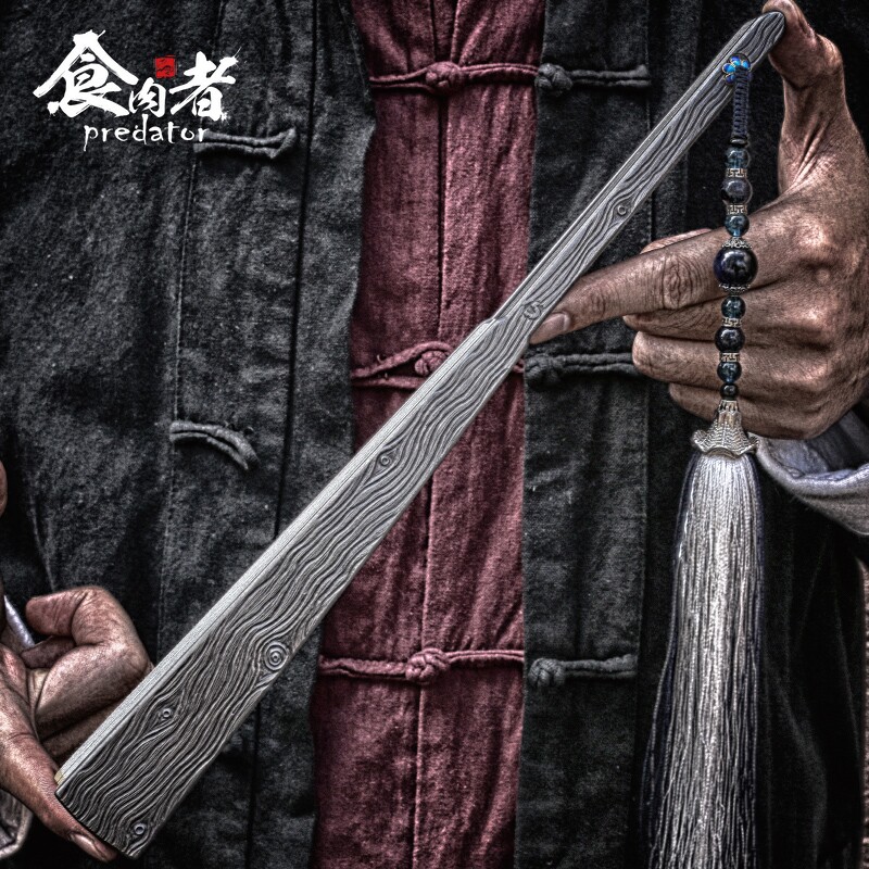 食肉者钛合金折扇子扶桑钢骨定制铁扇战术太极功夫便携随身防卫礼