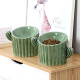 Кошачья чаша керамика высокая пищевая кастрюль кошка керамическая миска Диагональная рот рот миска для защиты шейки матки Спондия питомца кошачья миска напитки вода миска