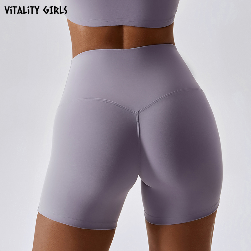 Vitality Girls裸感速干运动瑜伽短裤收腹紧身弹力三分裤健身跳绳 - 图2