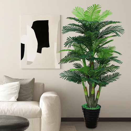 高端轻奢仿真绿植散尾葵大型植物造景室内装饰客厅落地摆件假盆栽 - 图1