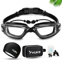 Myopia 800-degree swimming glasses mens swimming hat suit swimming goggles waterproof anti-fog high-definition female professional diving equipment