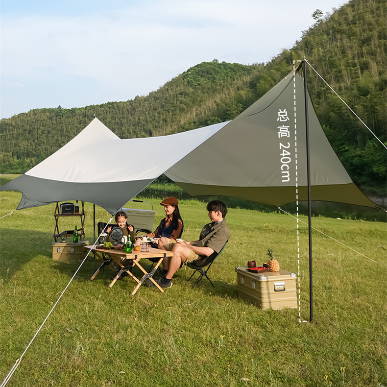 曼芙雅户外天幕帐篷露营野餐防晒防雨凉棚野营炊布遮阳棚用品装备