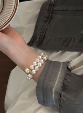 韩版珍珠手链女纯银个性独特高级感气质饰品轻奢精致百搭秋季新品