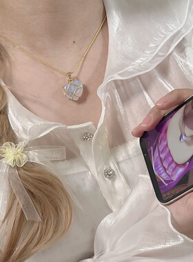 然然真可爱手作芭比公主项链少女心粉晶蛋白石小众ins风闺蜜礼物