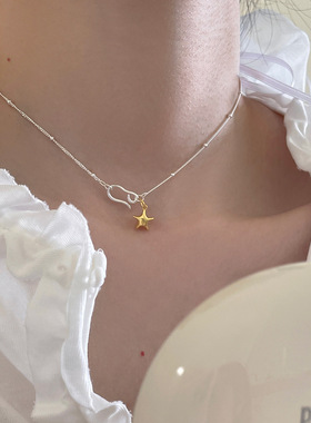 925纯银五角星吊坠项链女韩系简约小众设计气质冷淡风个性锁骨链