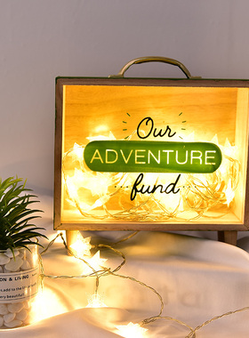 木质文艺风存钱罐杂物桌面装饰